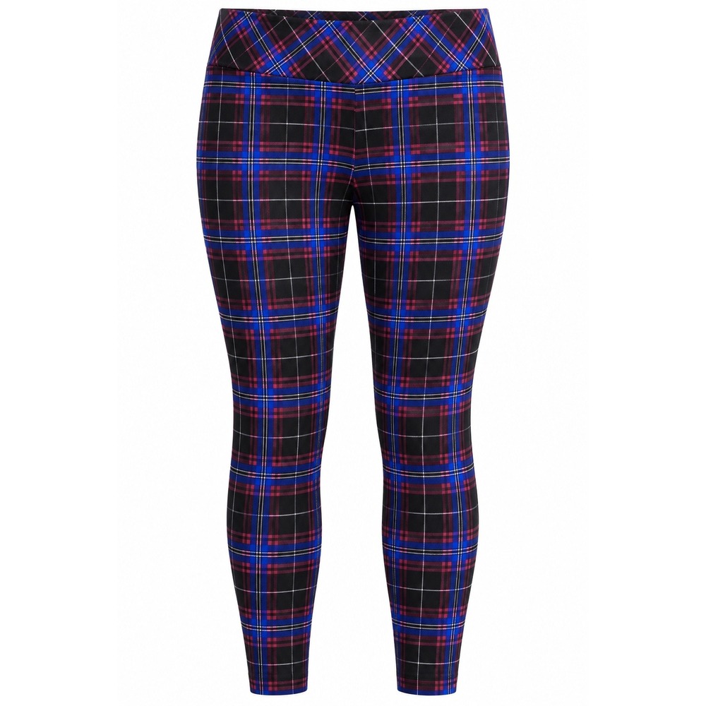 Torrid Pixie Womens Size 2R Blue Purple Red Plaid Skinny Pants Plus